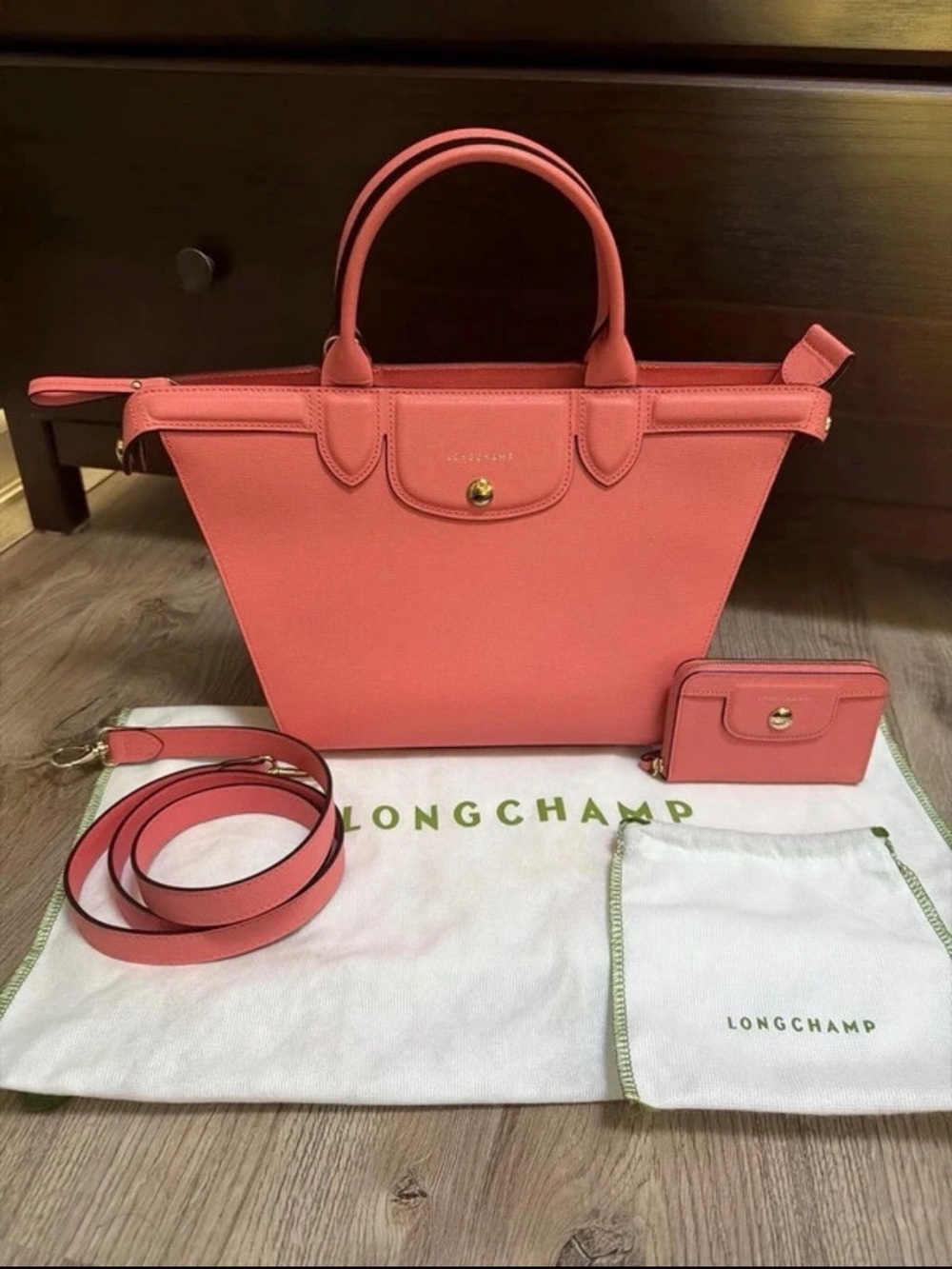 Longchamp Le Pliage Heritage Satchel Handbag with matching Coin Purse NEW w/Tags